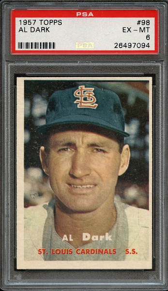 1957 TOPPS 98 AL DARK PSA EX-MT 6