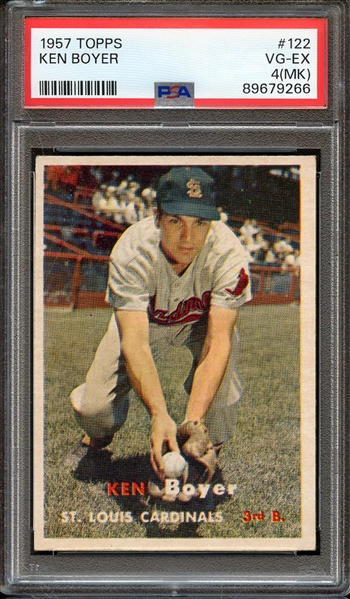 1957 TOPPS 122 KEN BOYER PSA VG-EX 4 (MK)