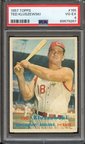 1957 TOPPS 165 TED KLUSZEWSKI PSA VG-EX 4
