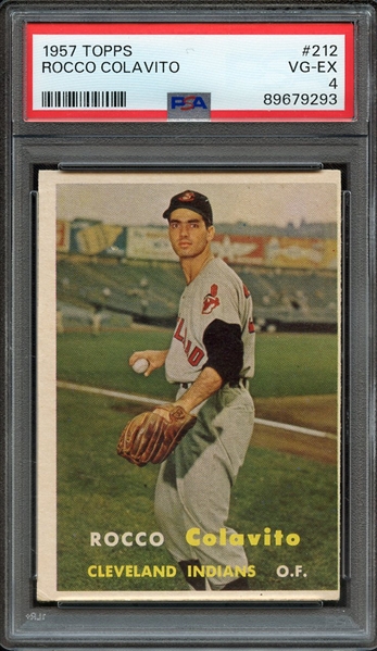 1957 TOPPS 212 ROCCO COLAVITO PSA VG-EX 4