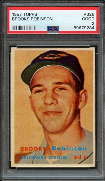1957 TOPPS 328 BROOKS ROBINSON PSA GOOD 2