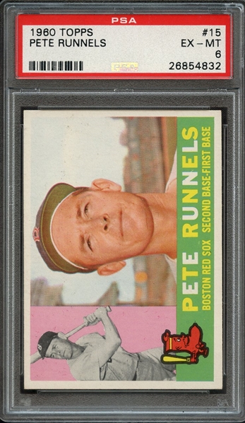 1960 TOPPS 15 PETE RUNNELS PSA EX-MT 6
