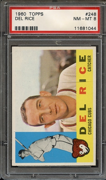 1960 TOPPS 248 DEL RICE PSA NM-MT 8