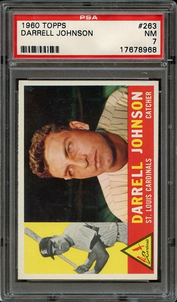 1960 TOPPS 263 DARRELL JOHNSON PSA NM 7