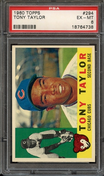 1960 TOPPS 294 TONY TAYLOR PSA EX-MT 6