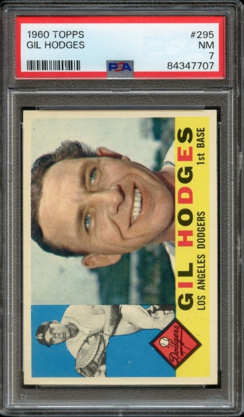 1960 TOPPS 295 GIL HODGES PSA NM 7