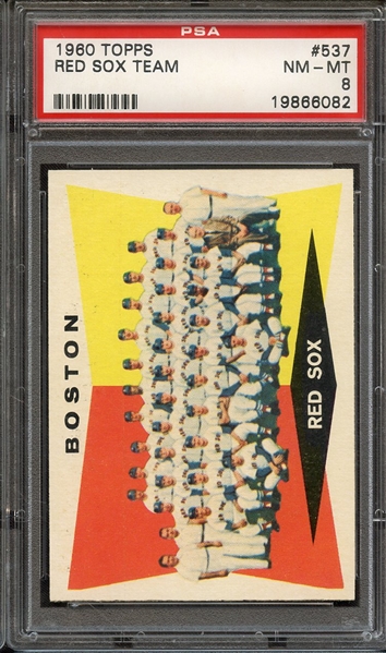 1960 TOPPS 537 RED SOX TEAM PSA NM-MT 8
