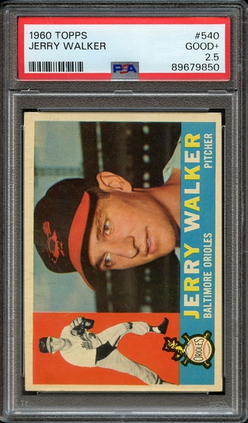 1960 TOPPS 540 JERRY WALKER PSA GOOD+ 2.5