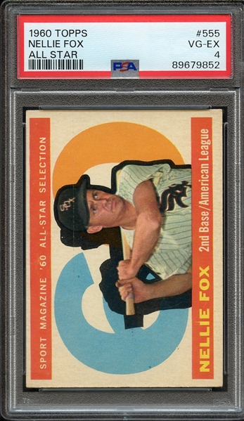 1960 TOPPS 555 NELLIE FOX ALL STAR PSA VG-EX 4