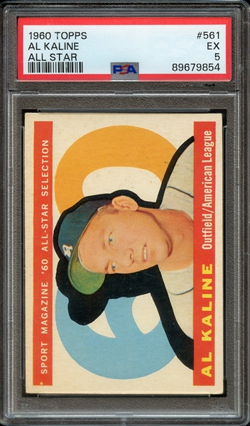 1960 TOPPS 561 AL KALINE ALL STAR PSA EX 5