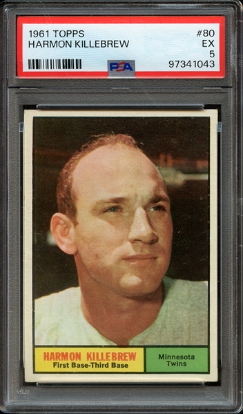 1961 TOPPS 80 HARMON KILLEBREW PSA EX 5