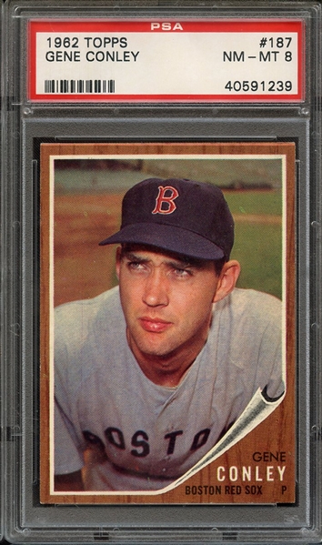 1962 TOPPS 187 GENE CONLEY PSA NM-MT 8