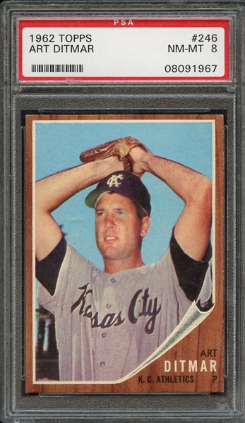 1962 TOPPS 246 ART DITMAR PSA NM-MT 8