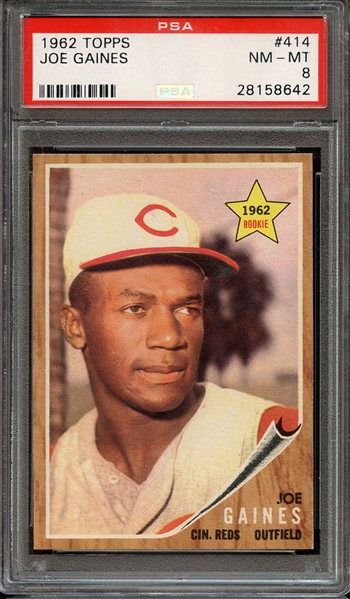 1962 TOPPS 414 JOE GAINES PSA NM-MT 8