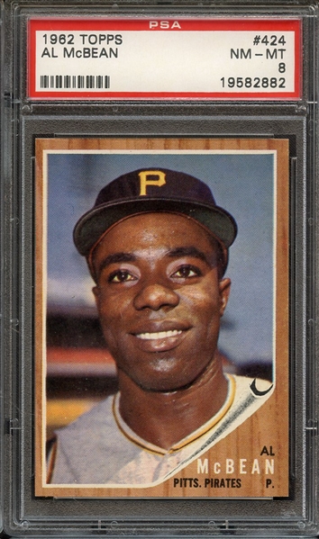 1962 TOPPS 424 AL McBEAN PSA NM-MT 8