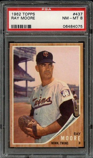 1962 TOPPS 437 RAY MOORE PSA NM-MT 8