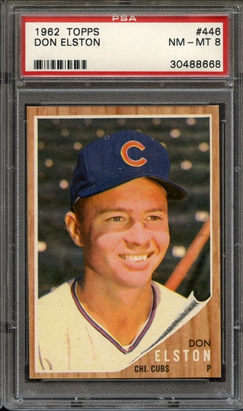 1962 TOPPS 446 DON ELSTON PSA NM-MT 8