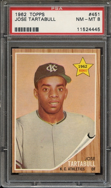 1962 TOPPS 451 JOSE TARTABULL PSA NM-MT 8