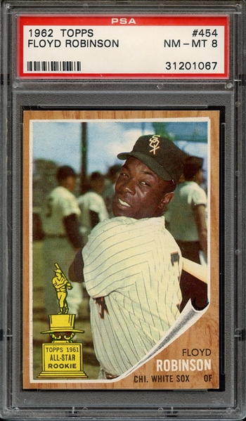 1962 TOPPS 454 FLOYD ROBINSON PSA NM-MT 8
