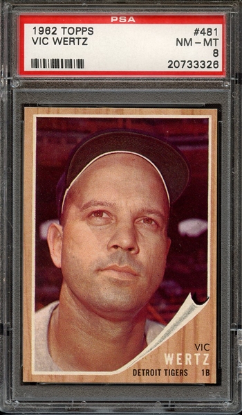 1962 TOPPS 481 VIC WERTZ PSA NM-MT 8