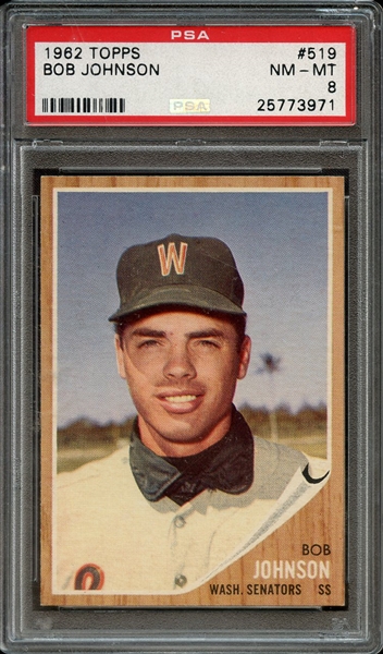 1962 TOPPS 519 BOB JOHNSON PSA NM-MT 8