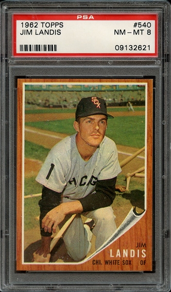 1962 TOPPS 540 JIM LANDIS PSA NM-MT 8
