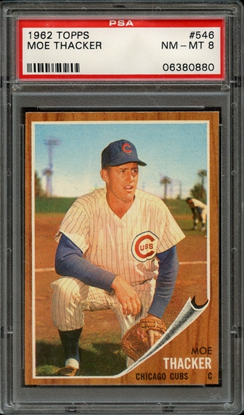 1962 TOPPS 546 MOE THACKER PSA NM-MT 8
