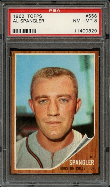 1962 TOPPS 556 AL SPANGLER PSA NM-MT 8