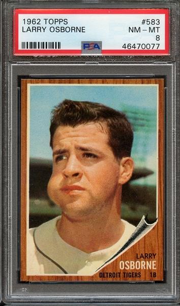 1962 TOPPS 583 LARRY OSBORNE PSA NM-MT 8