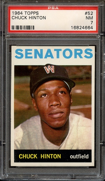1964 TOPPS 52 CHUCK HINTON PSA NM 7