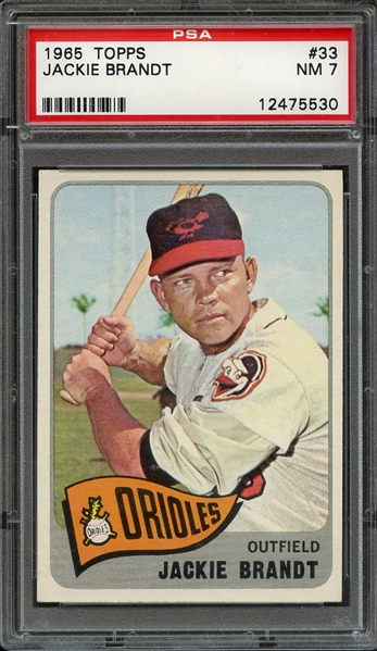 1965 TOPPS 33 JACKIE BRANDT PSA NM 7