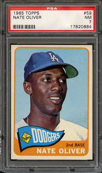 1965 TOPPS 59 NATE OLIVER PSA NM 7