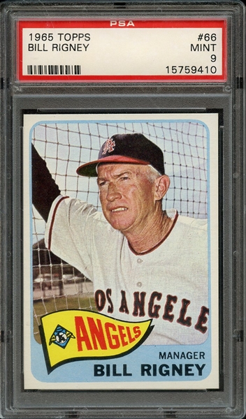 1965 TOPPS 66 BILL RIGNEY PSA MINT 9