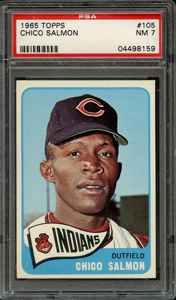 1965 TOPPS 105 CHICO SALMON PSA NM 7