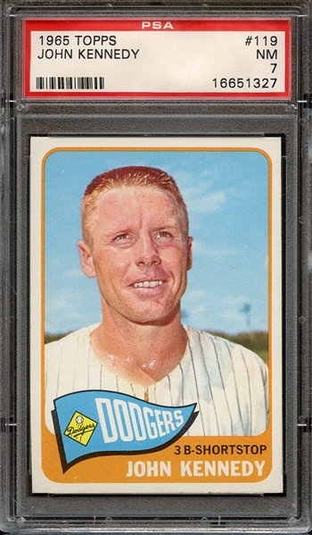 1965 TOPPS 119 JOHN KENNEDY PSA NM 7