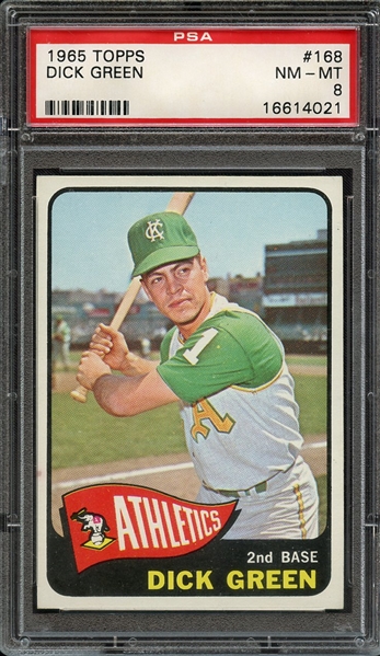 1965 TOPPS 168 DICK GREEN PSA NM-MT 8
