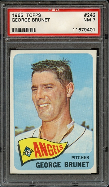 1965 TOPPS 242 GEORGE BRUNET PSA NM 7