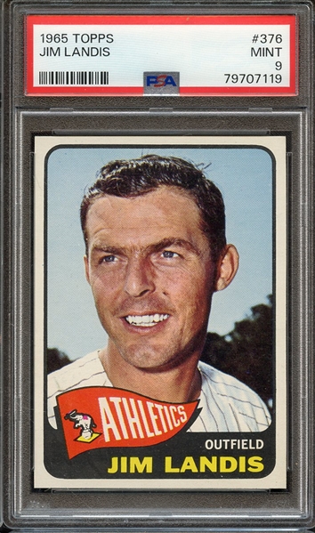 1965 TOPPS 376 JIM LANDIS PSA MINT 9