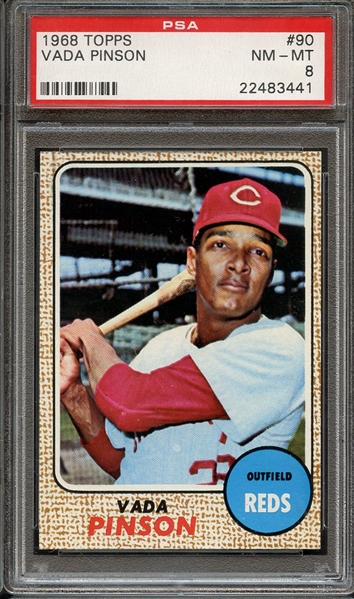 1968 TOPPS 90 VADA PINSON PSA NM-MT 8