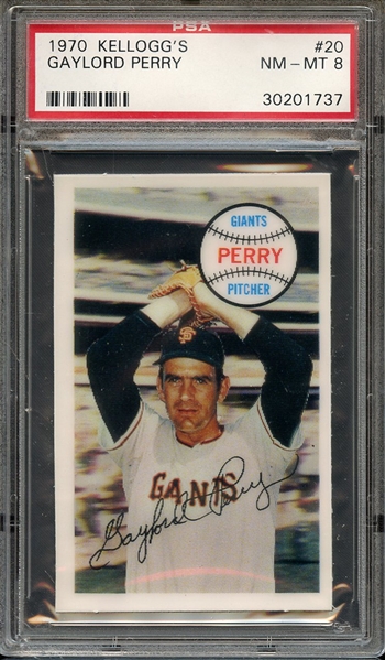 1970 KELLOGG'S 20 GAYLORD PERRY PSA NM-MT 8