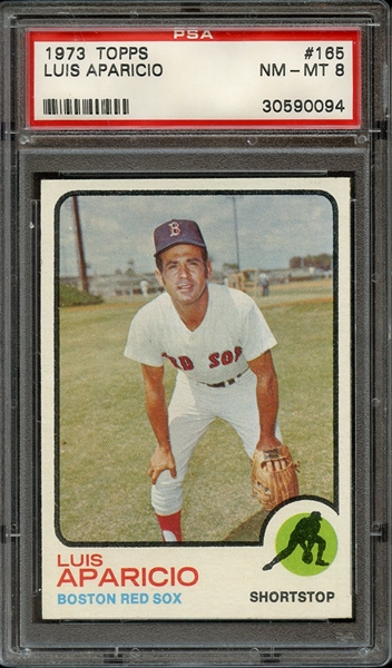 1973 TOPPS 165 LUIS APARICIO PSA NM-MT 8