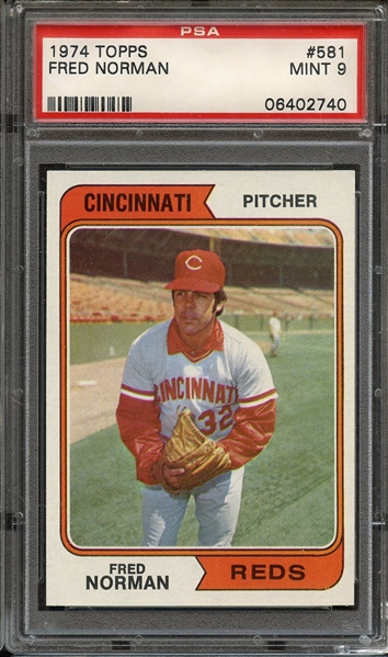 1974 TOPPS 581 FRED NORMAN PSA MINT 9