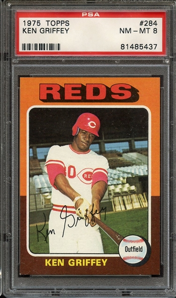 1975 TOPPS 284 KEN GRIFFEY PSA NM-MT 8