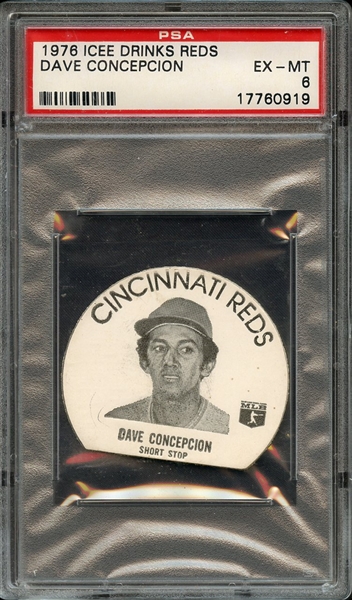 1976 ICEE DRINKS REDS DAVE CONCEPCION PSA EX-MT 6