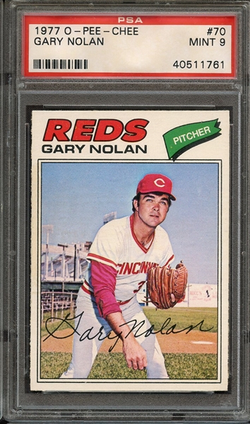1977 O-PEE-CHEE 70 GARY NOLAN PSA MINT 9