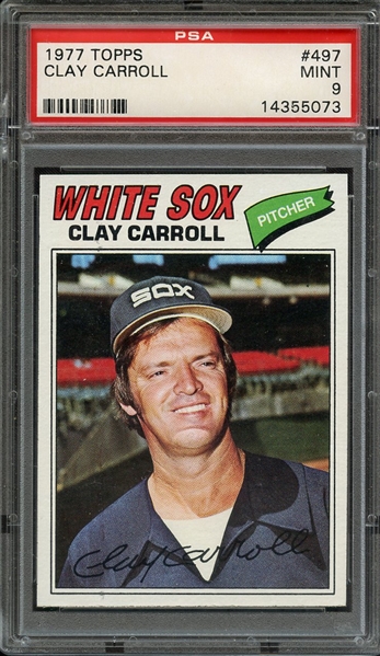 1977 TOPPS 497 CLAY CARROLL PSA MINT 9