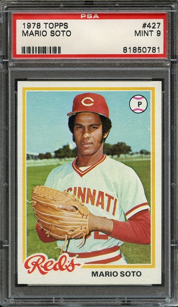 1978 TOPPS 427 MARIO SOTO PSA MINT 9