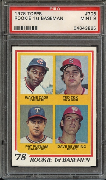 1978 TOPPS 706 ROOKIE 1ST BASEMAN PSA MINT 9