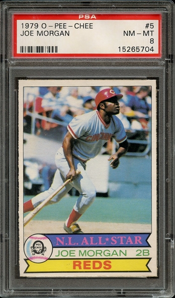 1979 O-PEE-CHEE 5 JOE MORGAN PSA NM-MT 8