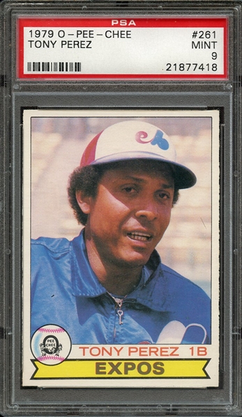 1979 O-PEE-CHEE 261 TONY PEREZ PSA MINT 9